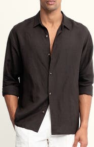 AUTO-REPLY™ Andrew Solid Linen Blend Button-Up Shirt