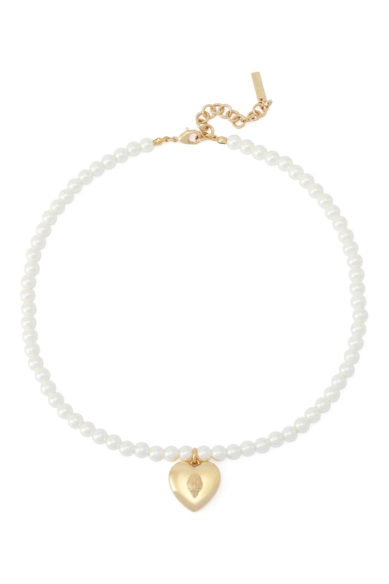 Faux Pearl Eagle Pendant Necklace, Main, color, GOLD/ PEARL