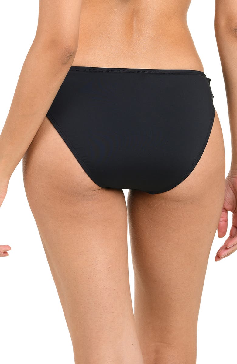 La Blanca Island Goddess Ruffle Bikini Bottoms, Alternate, color, Black