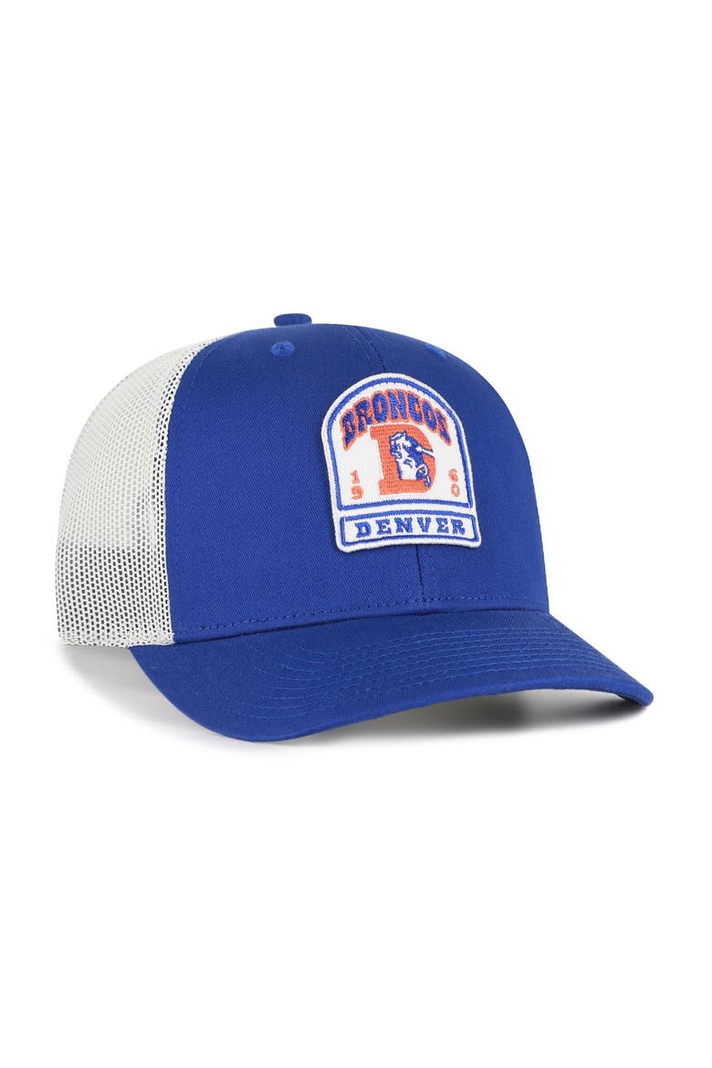 Men's '47  Royal Denver Broncos Throwback Headstone Trucker Adjustable Hat, Alternate, color, Royal