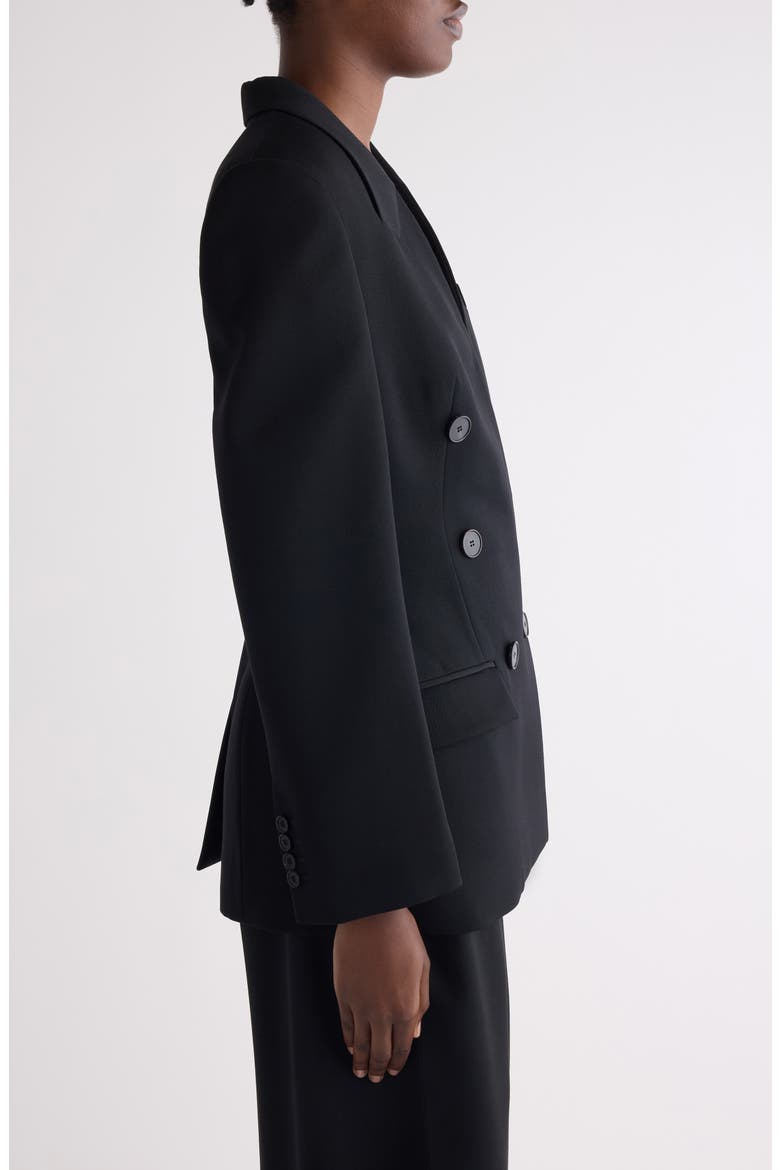 Double Breasted Wool Tuxedo Jacket, Alternate, color, BLACK