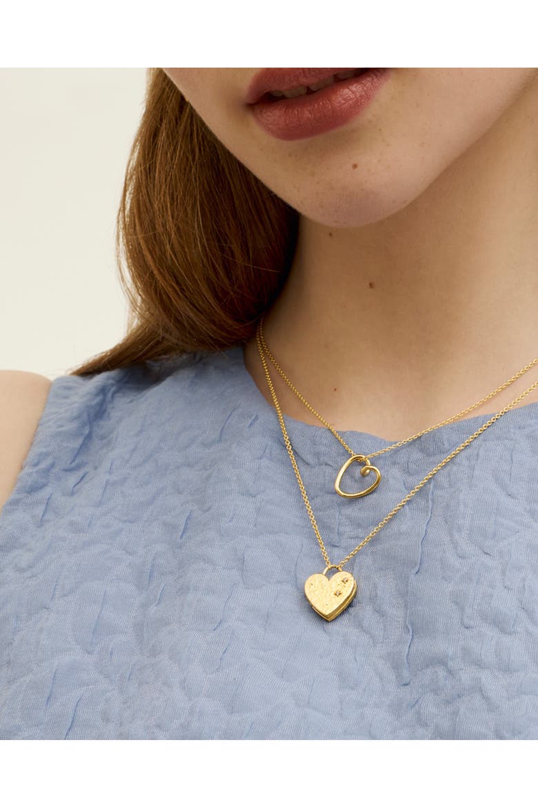 Locket Heart Necklace, Alternate, color, Gold