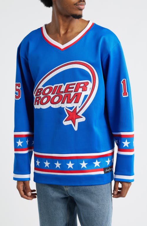 Boiler Room Oversize Hockey Jersey In Blue
