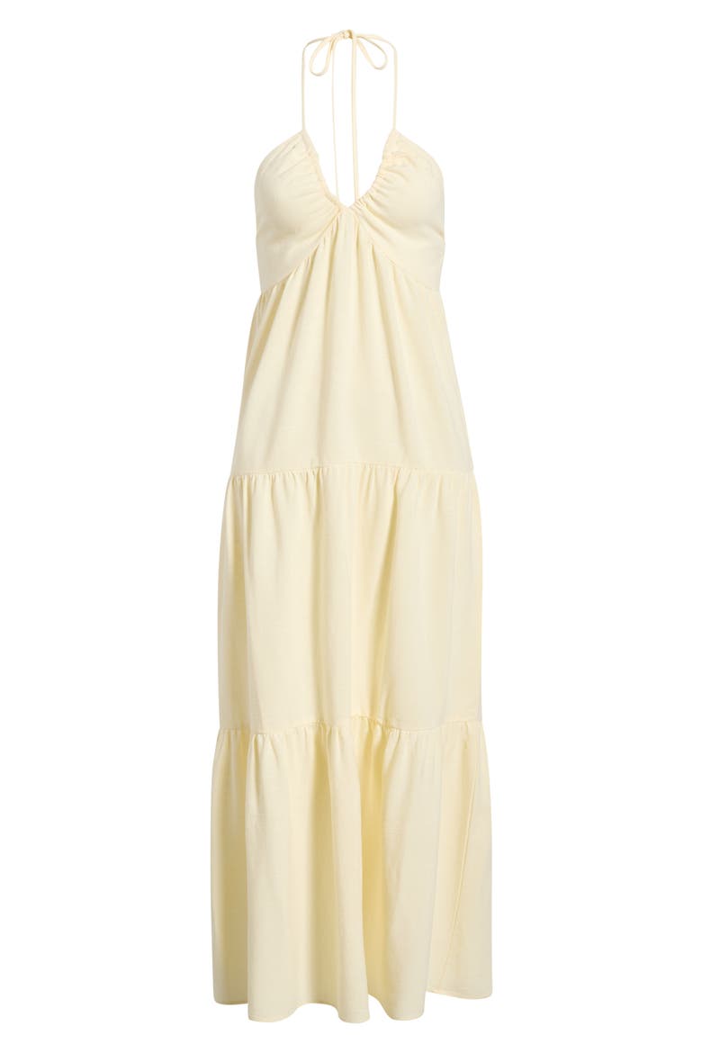 Kenna Tiered Halter Midi Dress, Alternate, color, VANILLA