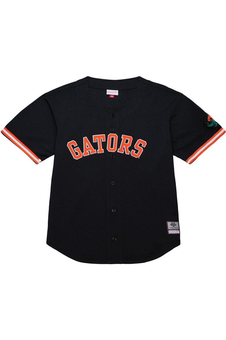 Men's Mitchell & Ness Black Florida Gators On The Clock Full-Button Fashion Jersey, Alternate, color, Black
