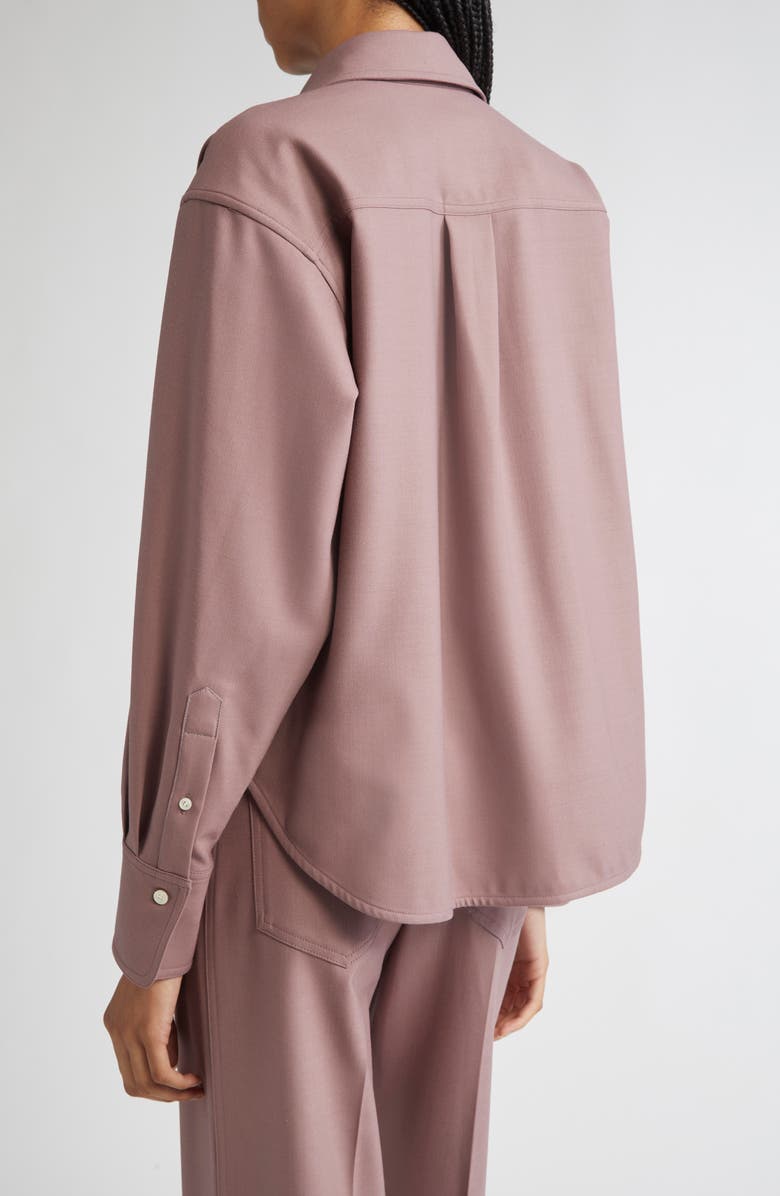 Victoria Beckham Crop Button-Up Shirt, Alternate, color, Mauve