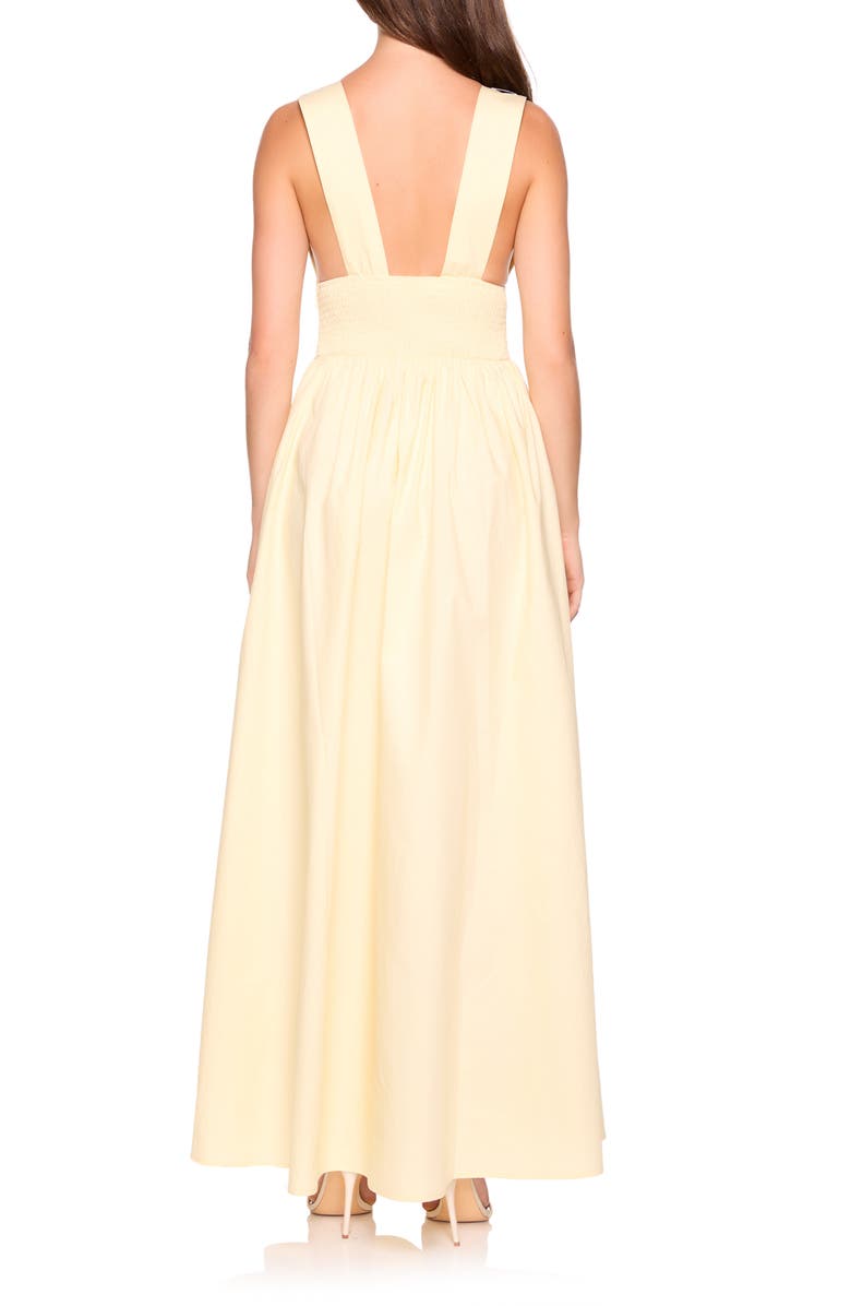 Susana Monaco Cutout Detail Cotton Poplin Maxi Dress, Alternate, color, Whipped Cream