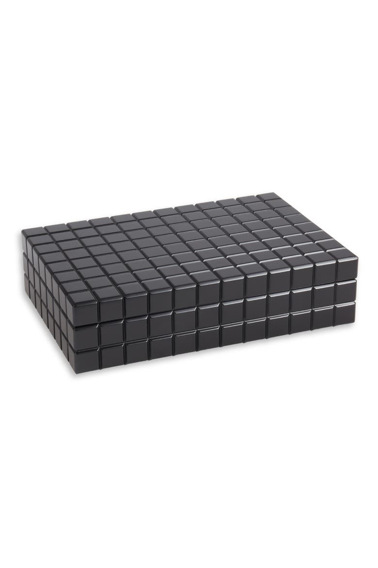 Modern Cube Watch Storage Box, Main, color, BLACK