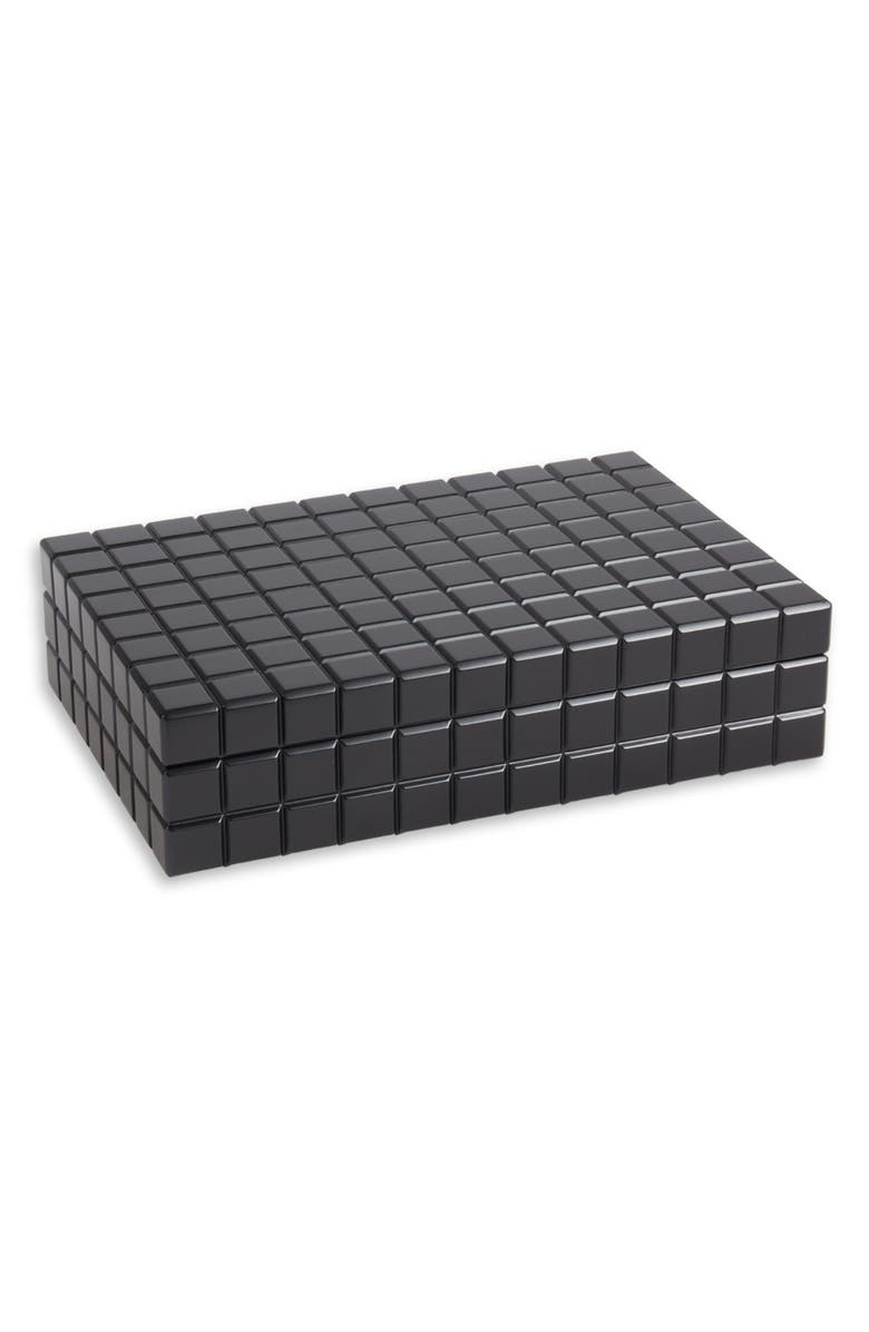 Bey-Berk Modern Cube Watch Storage Box, Main, color, Black