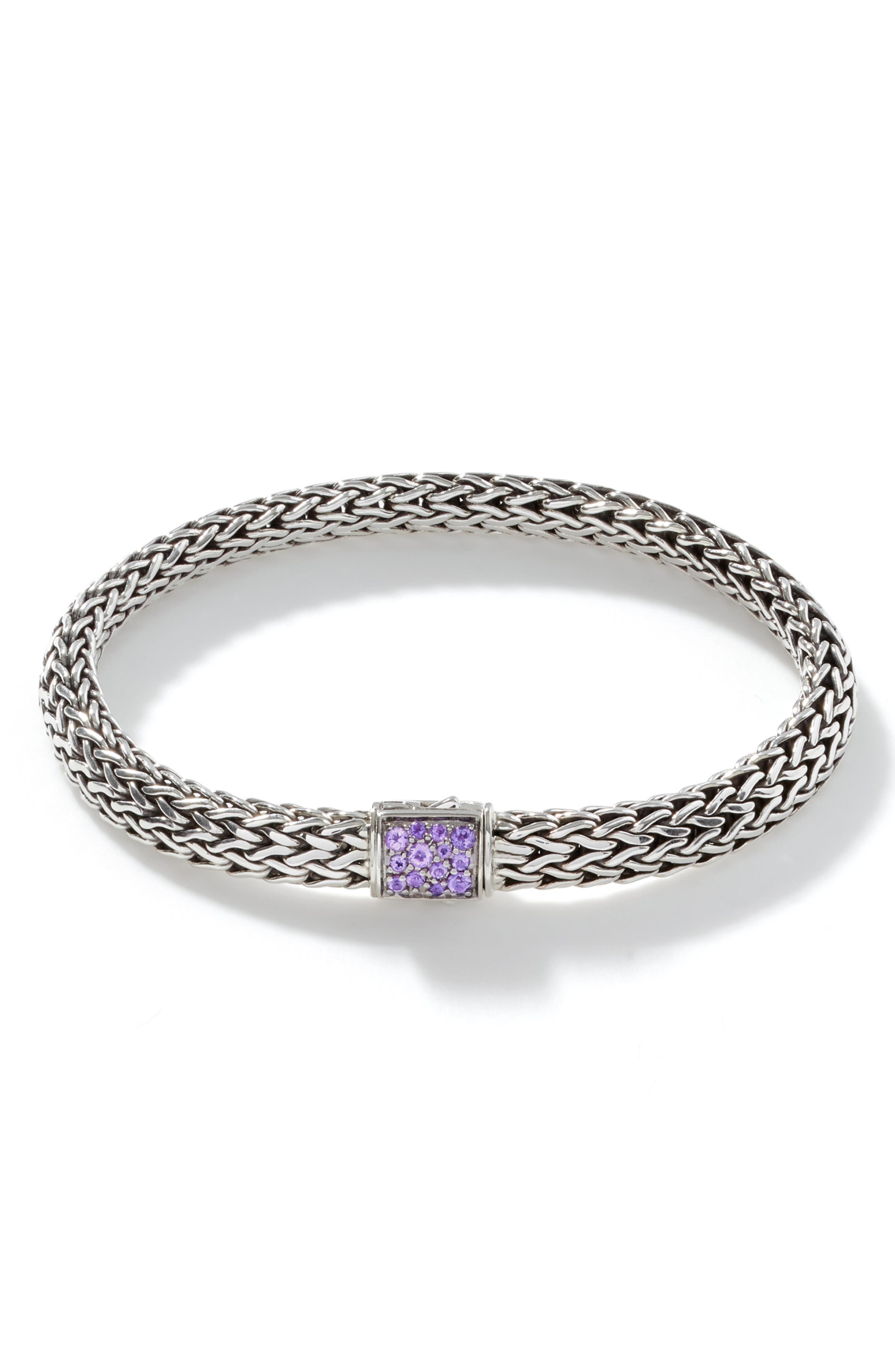 Reversible Icon Bracelet, Sterling Silver, Pavé, 6.5mm
