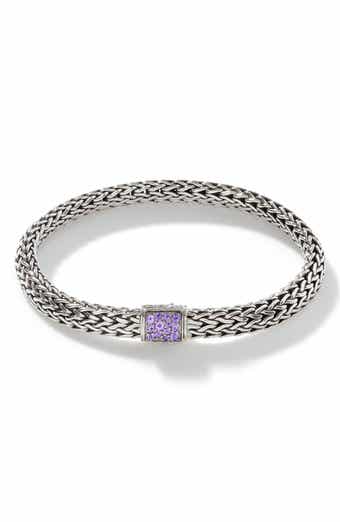 Reversible Icon Bracelet, Sterling Silver, Pavé, 6.5mm