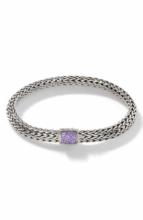 Reversible Icon Bracelet, Sterling Silver, Pavé, 6.5mm