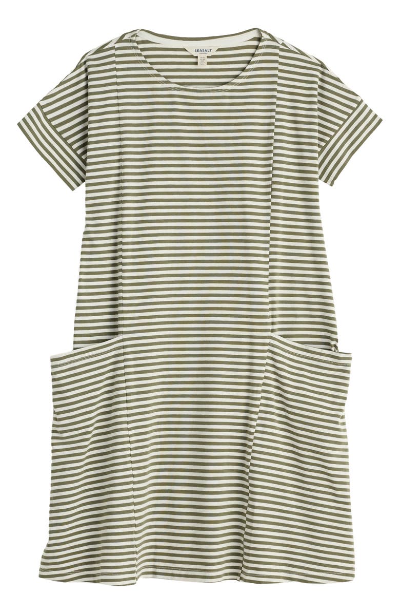 Seasalt Cornwall Mill Pool Stripe Organic Cotton Swing Dress, Alternate, color, Pellitras Cypress