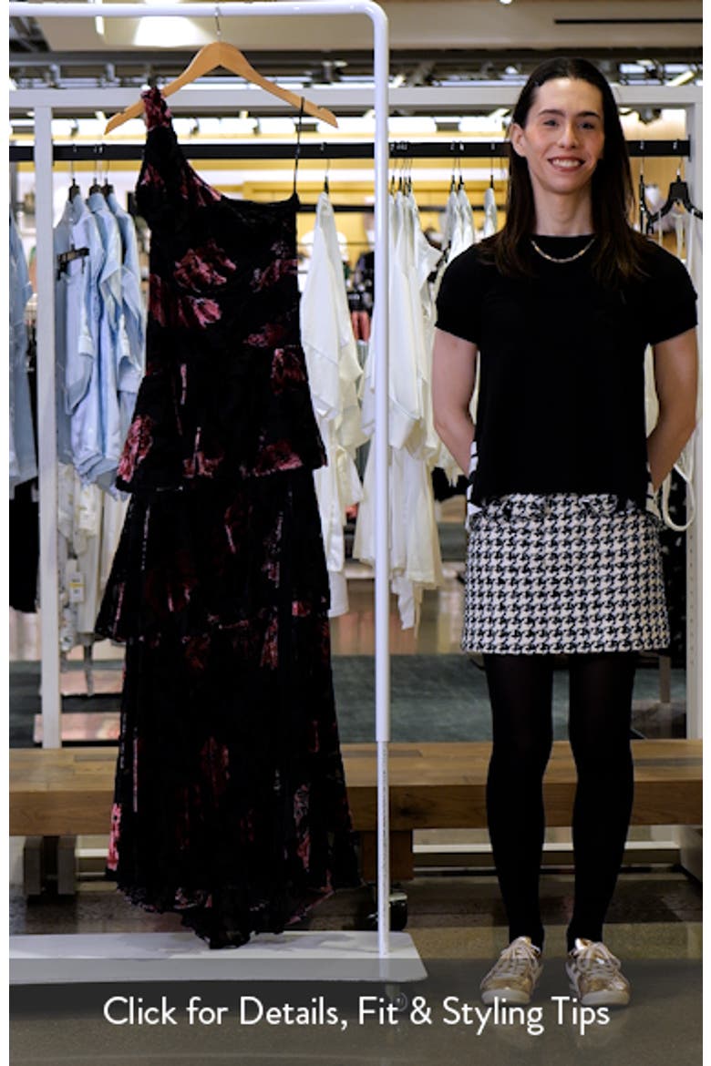 Elodie One Shoulder Burnout Floral Tiered Dress video
