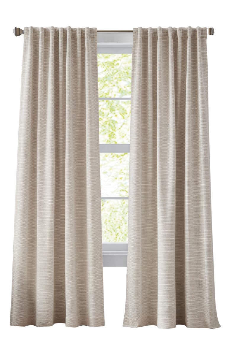 DKNY Bennett Set of 2 Blackout Curtain Panels, Main, color, Linen