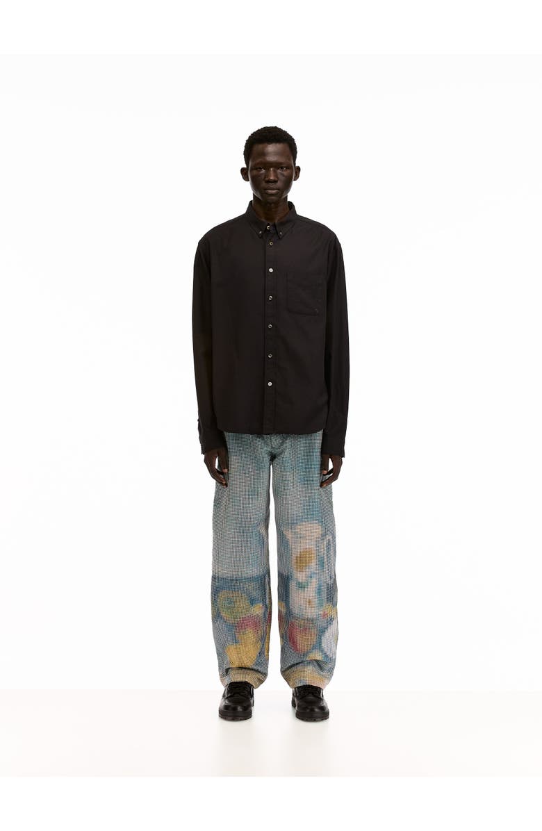 vowels Oxford Button Down Shirt, Alternate, color, Black