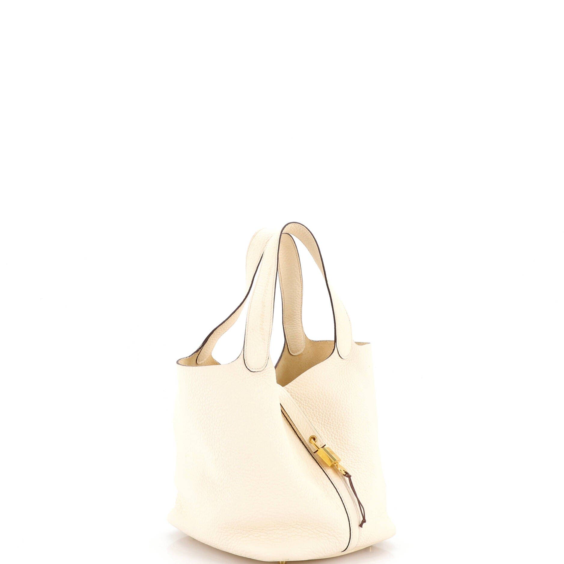 Pre-Owned Hermes Picotin Lock Bag Clemence MM, Alternate, color, Nata