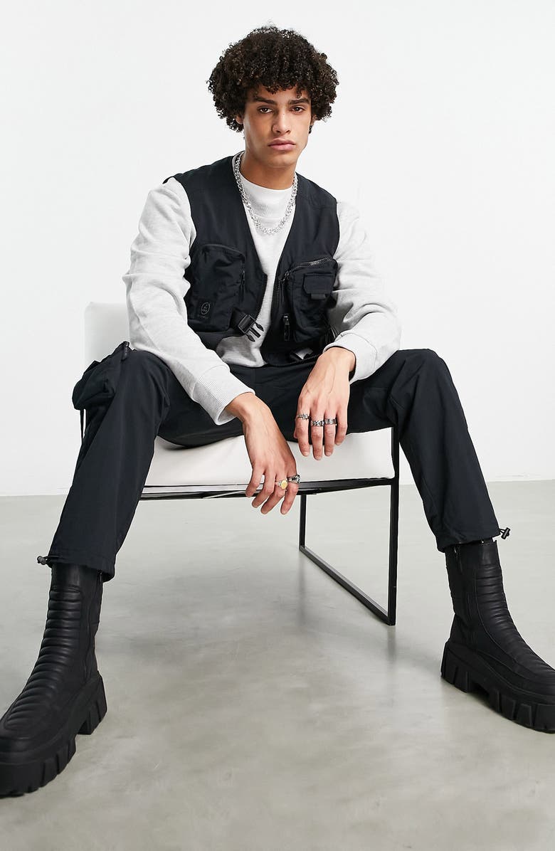 Topman Men's Nylon Utility Vest, Alternate, color,