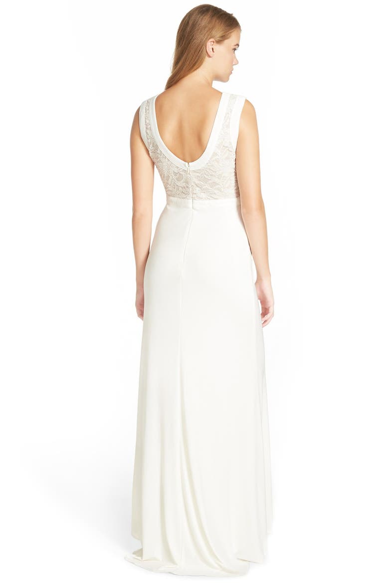 Glitter Lace Bodice Gown, Alternate, color, IVORY/ NUDE