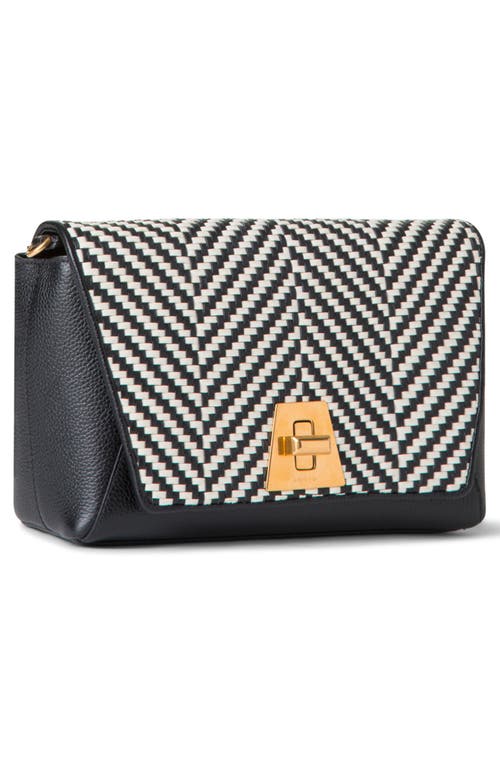 Akris Small Anouk Two-tone Leather Crossbody Bag In 119 Ecru/black