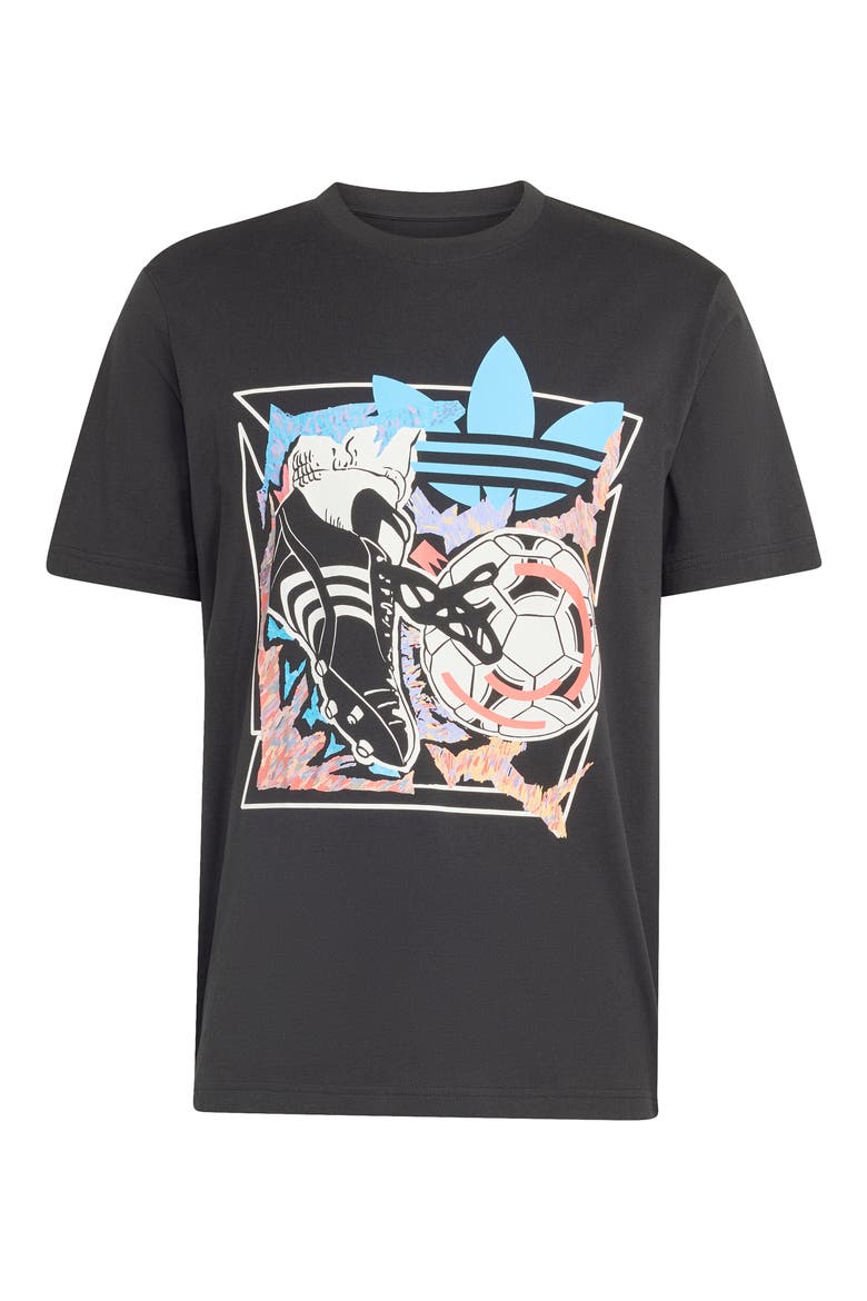 Anime Soccer Cotton Graphic T-Shirt, Alternate, color, BLACK/ /