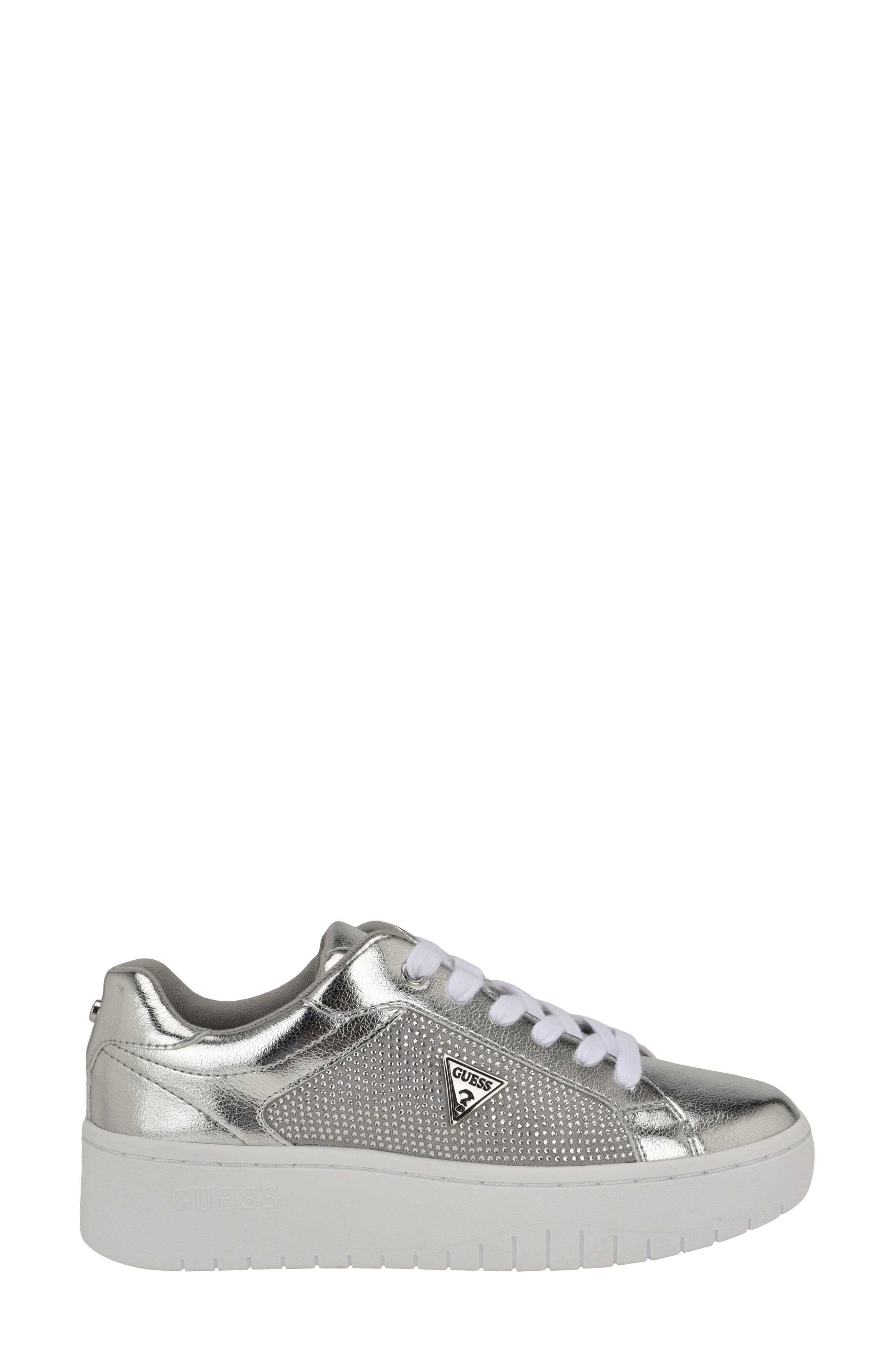GUESS Lennza Metallic Rhinestone Platform Sneaker, Alternate, color, 