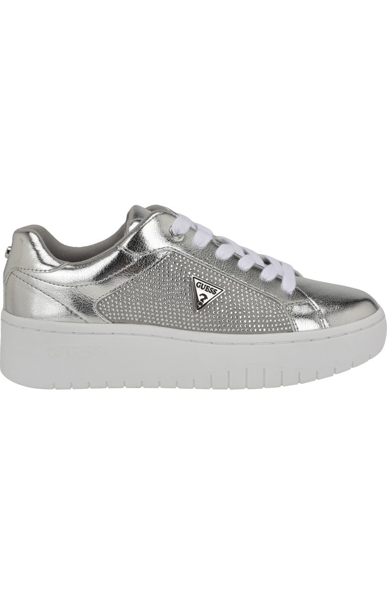 GUESS Lennza Metallic Rhinestone Platform Sneaker, Alternate, color,