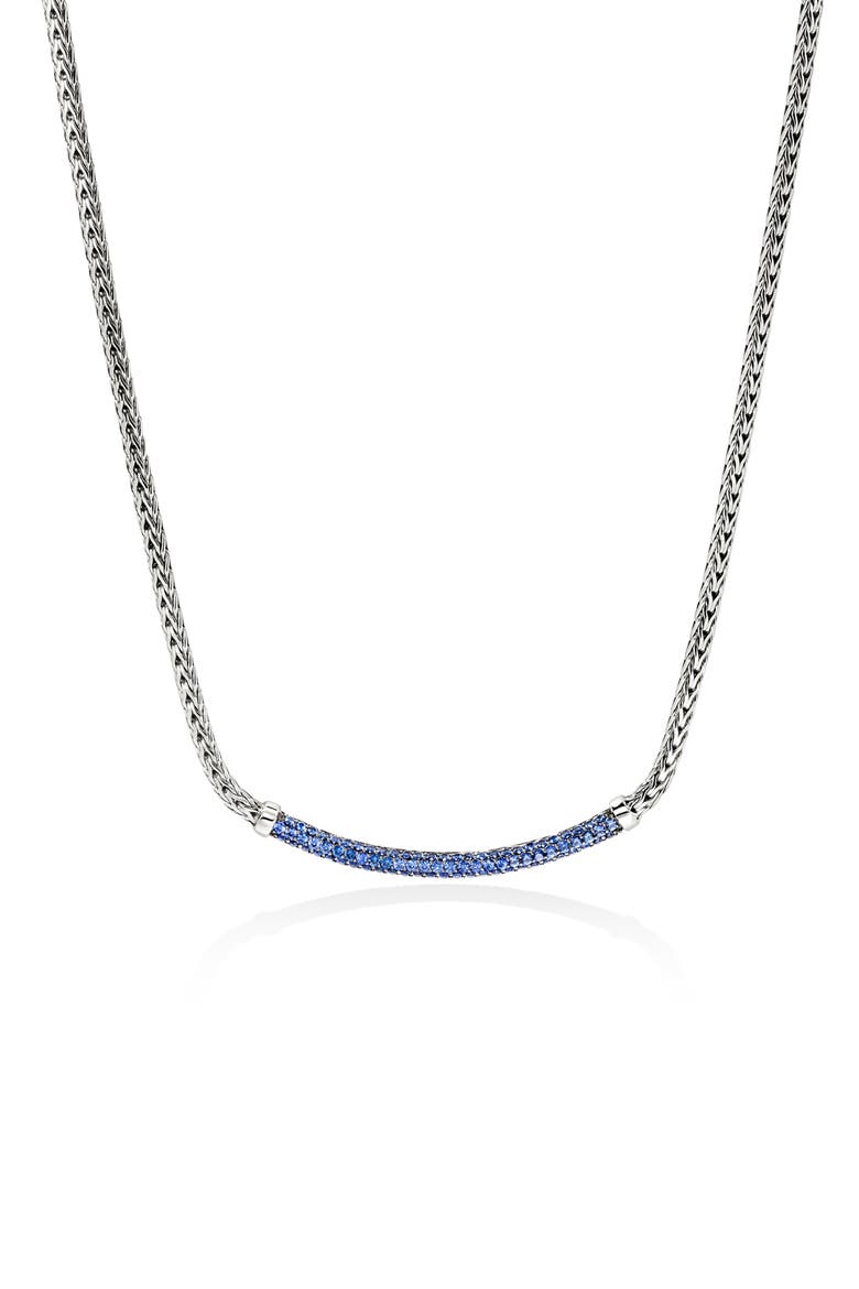 JH Essentials Necklace, Main, color, SILVER/ BLUE SAPPHIRE