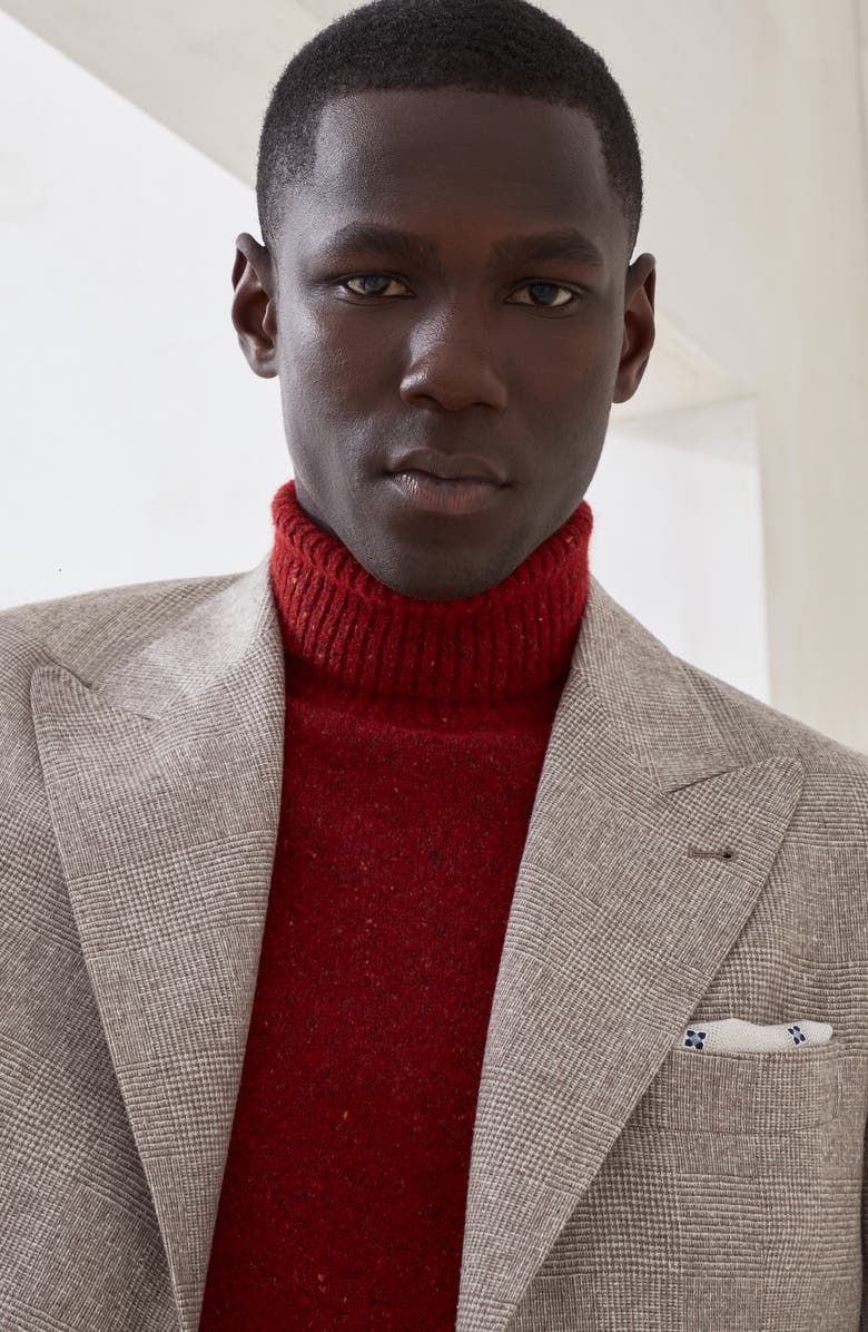 Brunello Cucinelli Prince of wales blazer, Alternate, color, Bark