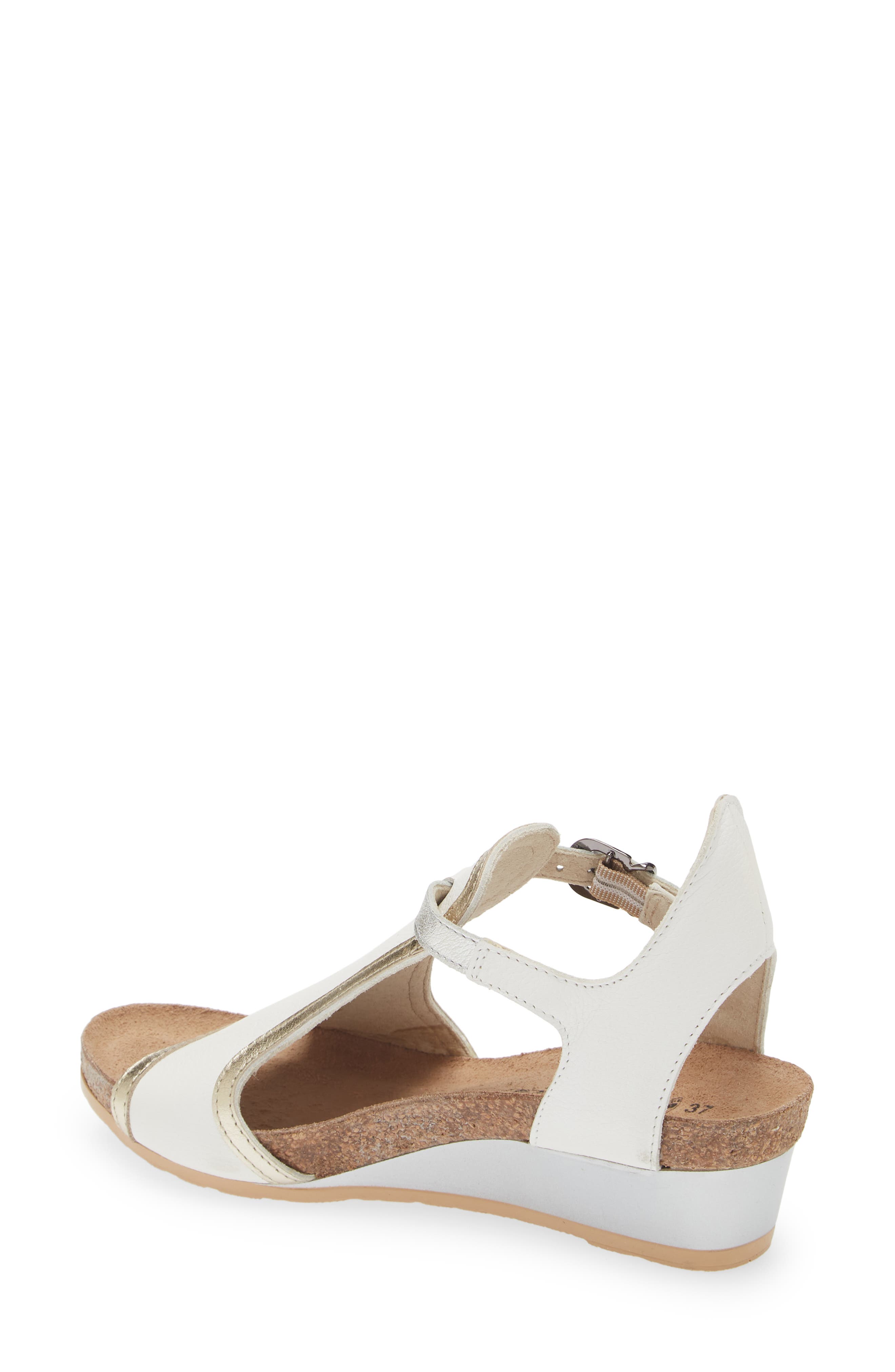 Fiona Wedge Sandal, Alternate, color, WHITE/ GOLD/ SILVER