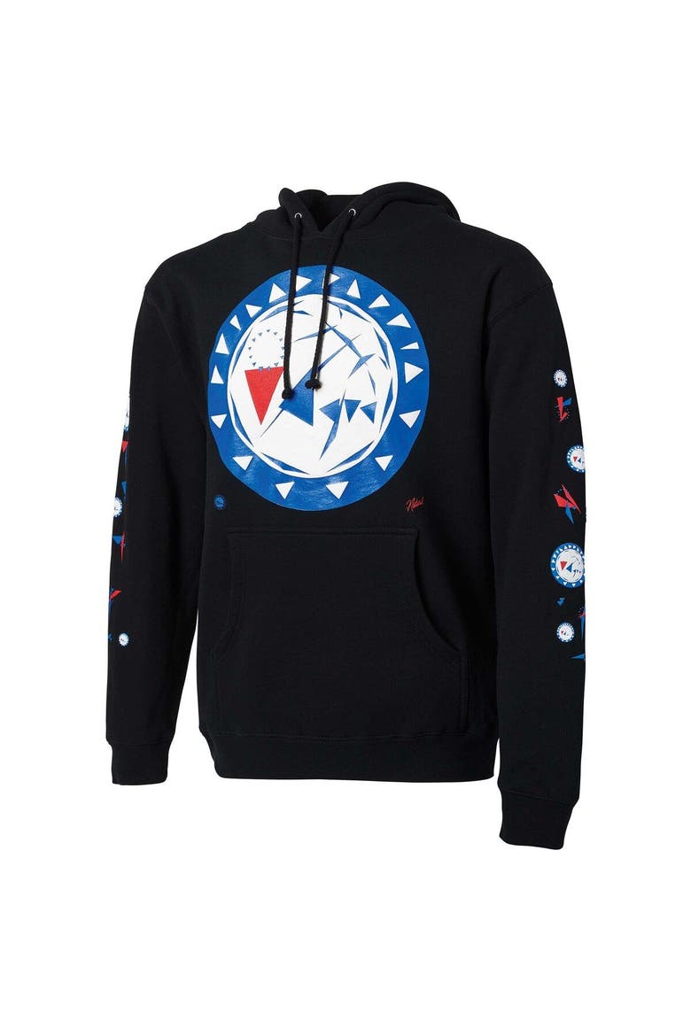 Men's NBA x Naturel Black Philadelphia 76ers No Caller ID Pullover Hoodie, Alternate, color, Black