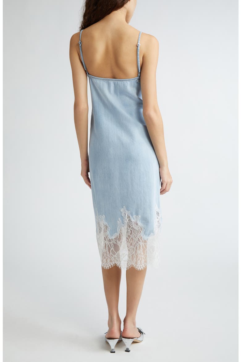 De-Rude-S Denim & Lace Midi Dress, Alternate, color, DENIM