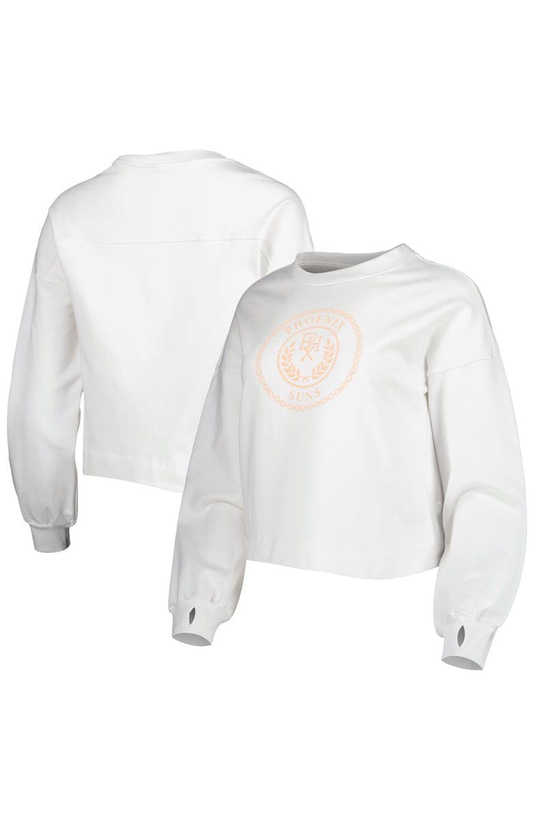 LUSSO Women's Lusso White Phoenix Suns Lola Ball and Chain Pullover Sweatshirt, Main, color, White