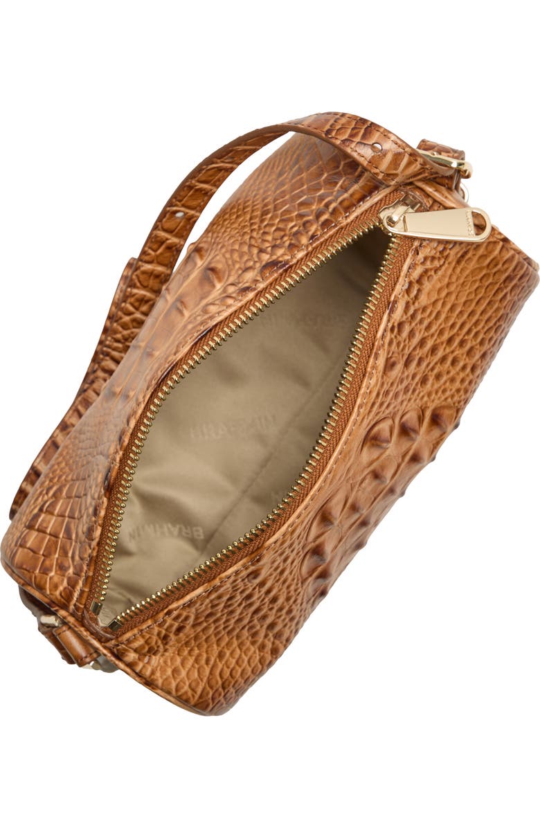 Brahmin Billie Croc Embossed Leather Barrel Bag, Alternate, color, Cinnamon