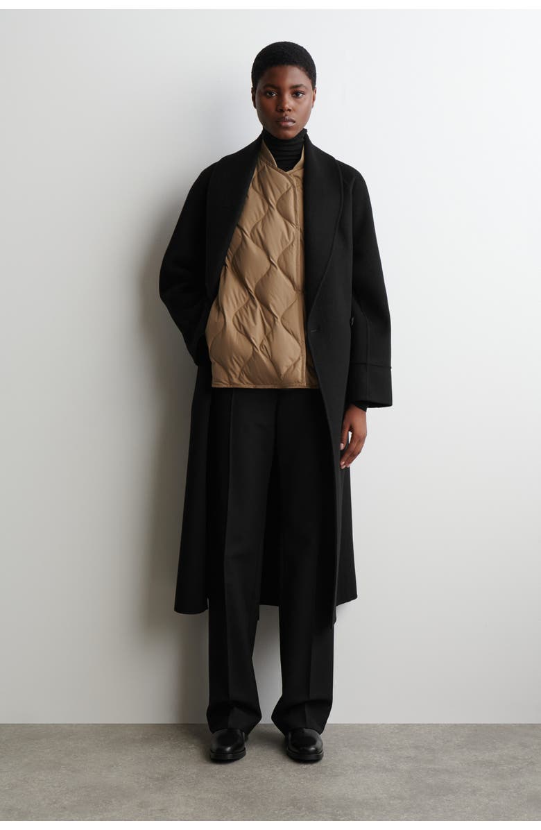 COS Oversized Quilted Down Gilet, Main, color, Dark Beige