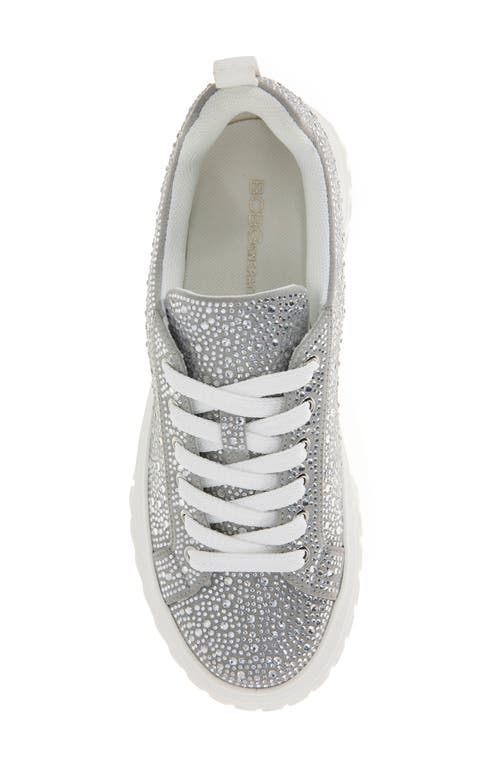 Bcbgeneration Women's Riso Lace-up Platform Sneakers In Silver Rhinestones