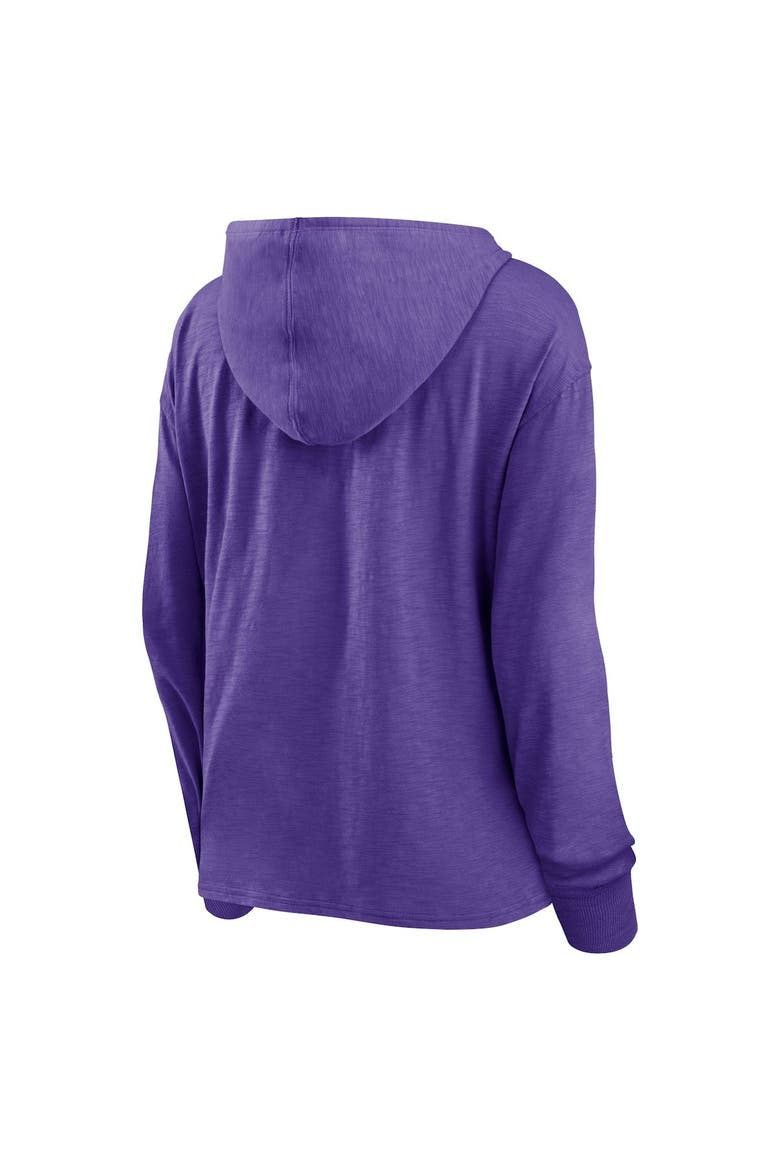Women's Fanatics Branded Purple Los Angeles Kings Heritage Salvation Waffle Pullover Hoodie, Alternate, color, Purple