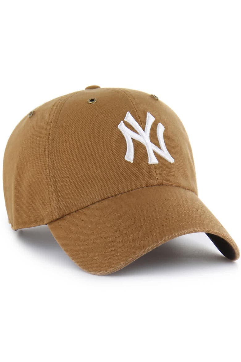 Men's Carhartt x '47  Brown New York Yankees Clean Up Adjustable Hat, Alternate, color, Brown