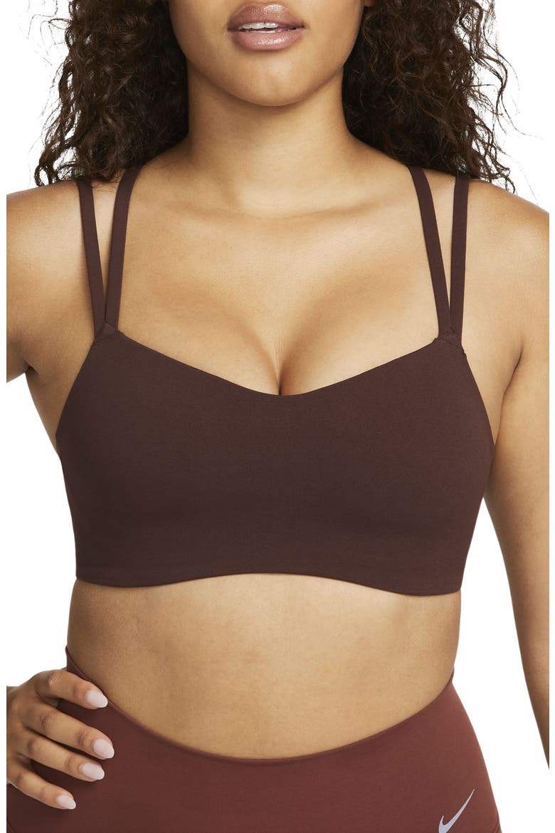 Zenvy Strappy Light-Support Padded Sports Bra, Main, color, EARTH/ WHITE