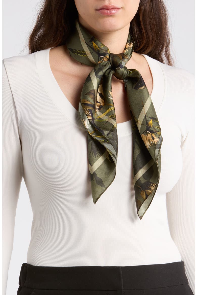 Emerge Silk Square Scarf, Main, color, MUTED SAGE 330