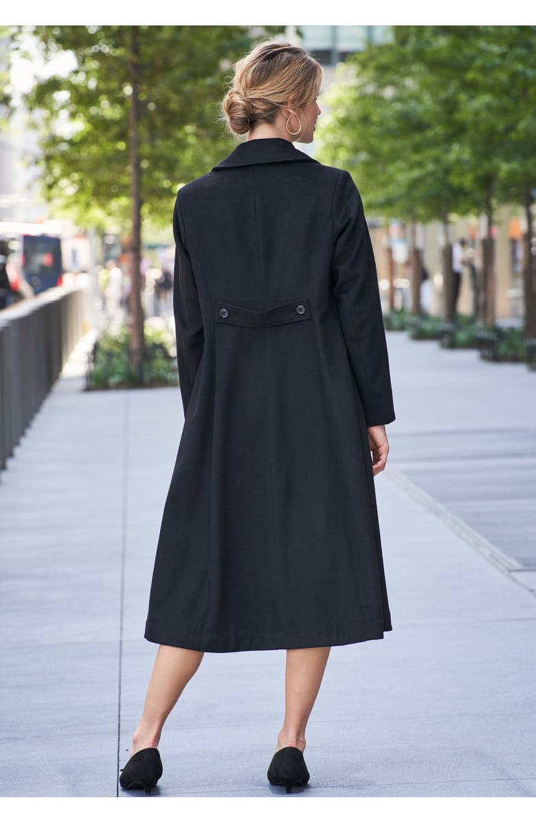 Jessica London Trapeze Wool-Blend Coat, Alternate, color, Black