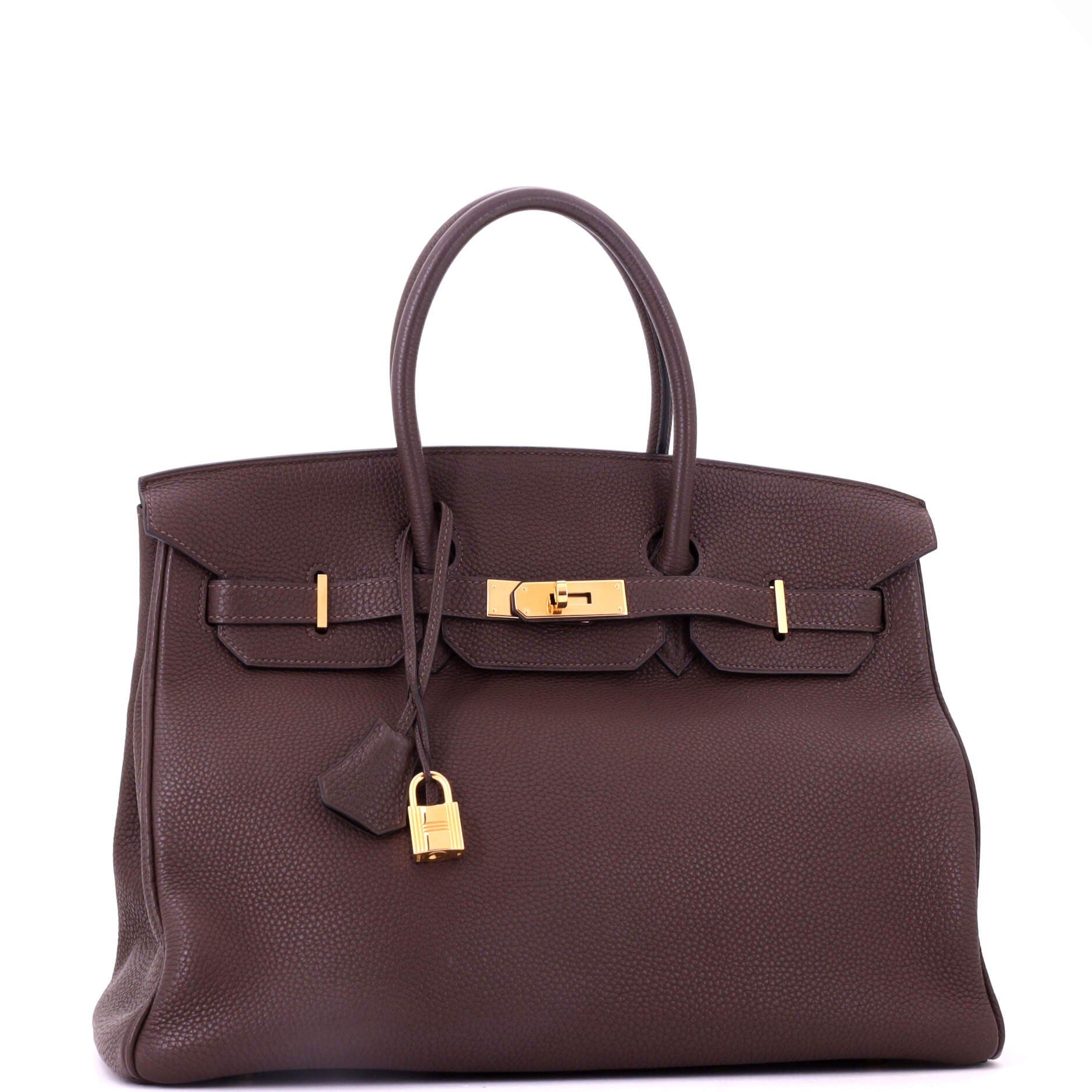 Pre-Owned Hermes Birkin Handbag Brown Togo with Gold Hardware 35, Alternate, color, Chocolat