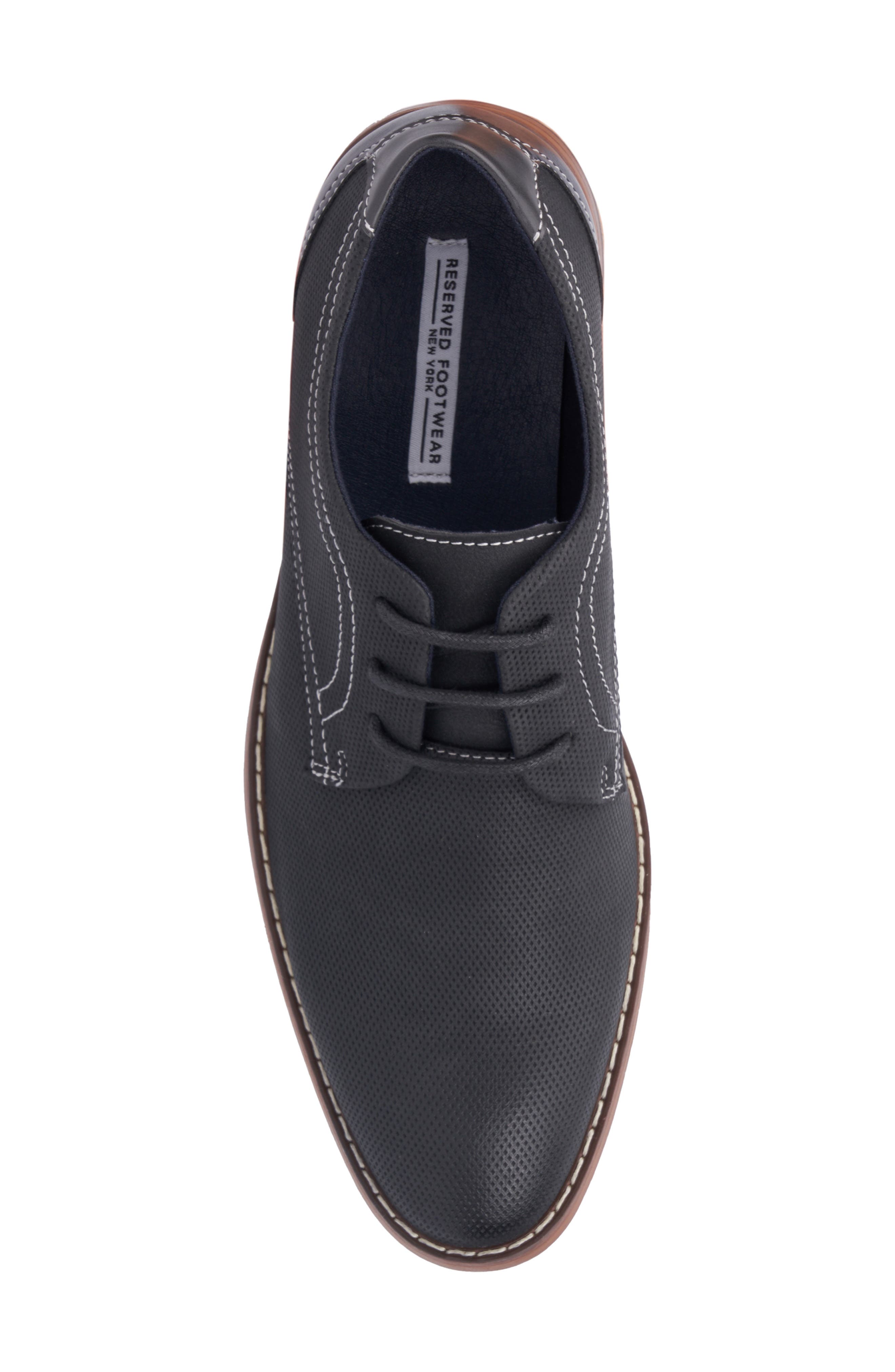 RESERVE FOOTWEAR Textured Plain Toe Derby, Alternate, color, Black
