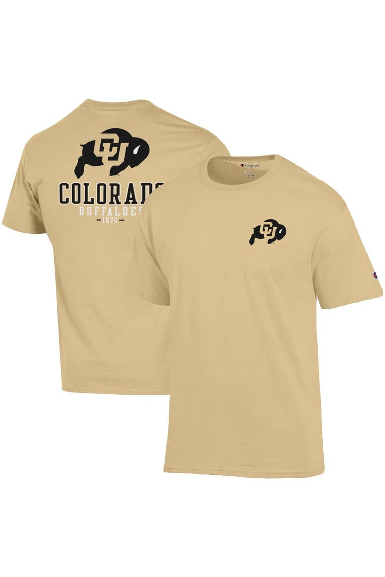 Men's Champion  Gold Colorado Buffaloes Team Stack 2-Hit T-Shirt, Main, color, Gold