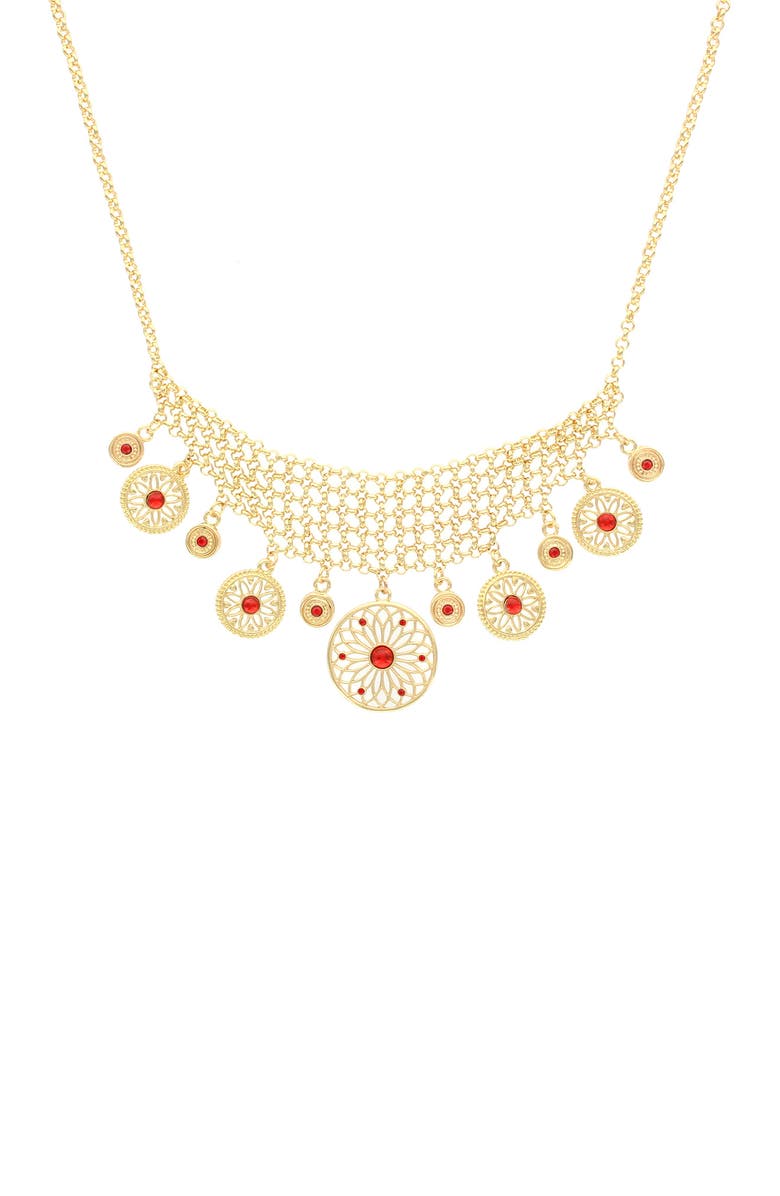 OLIVIA WELLES Charming Chain Necklace, Main, color, Gold / Red