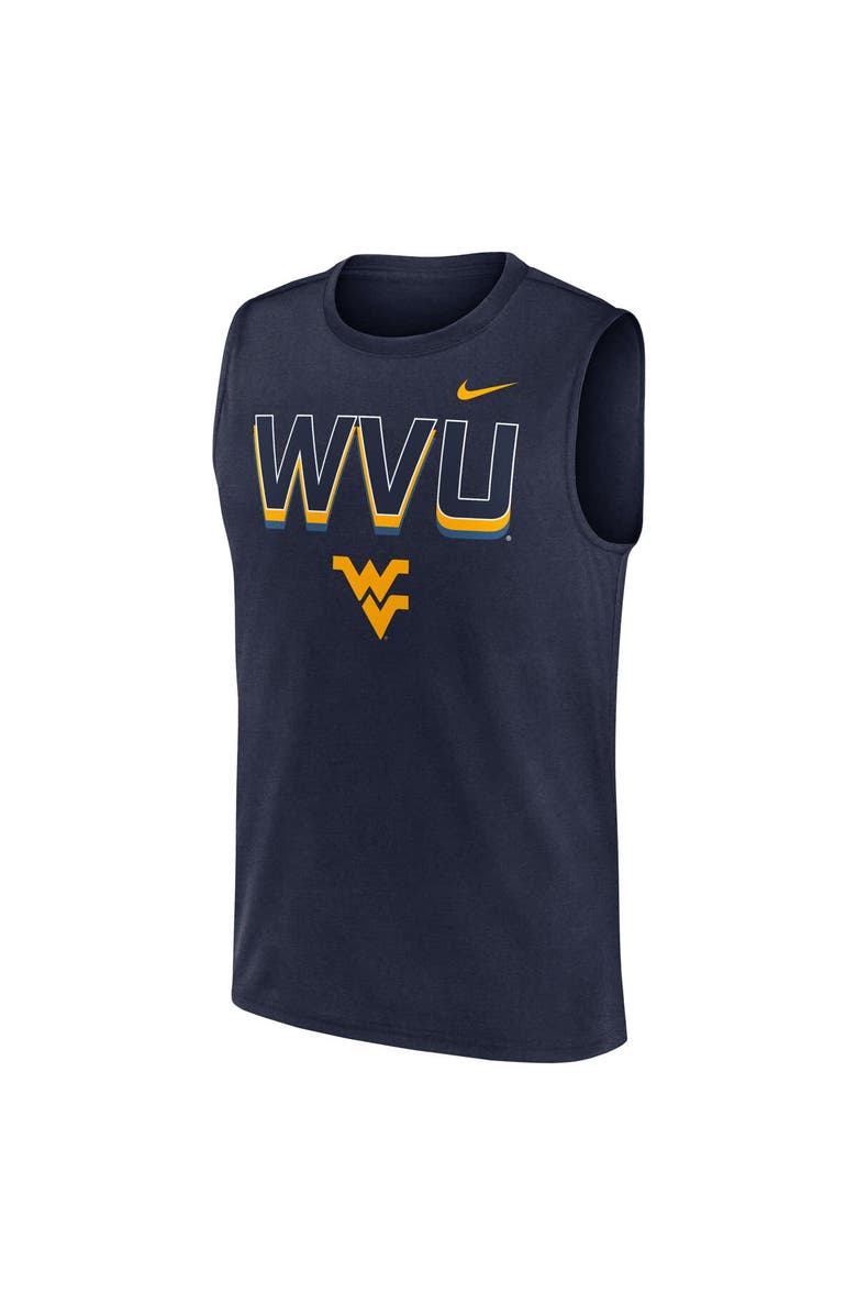 Nike Men's Nike Navy West Virginia Mountaineers Primetime Tricode Legend Performance Tank Top, Alternate, color, Navy