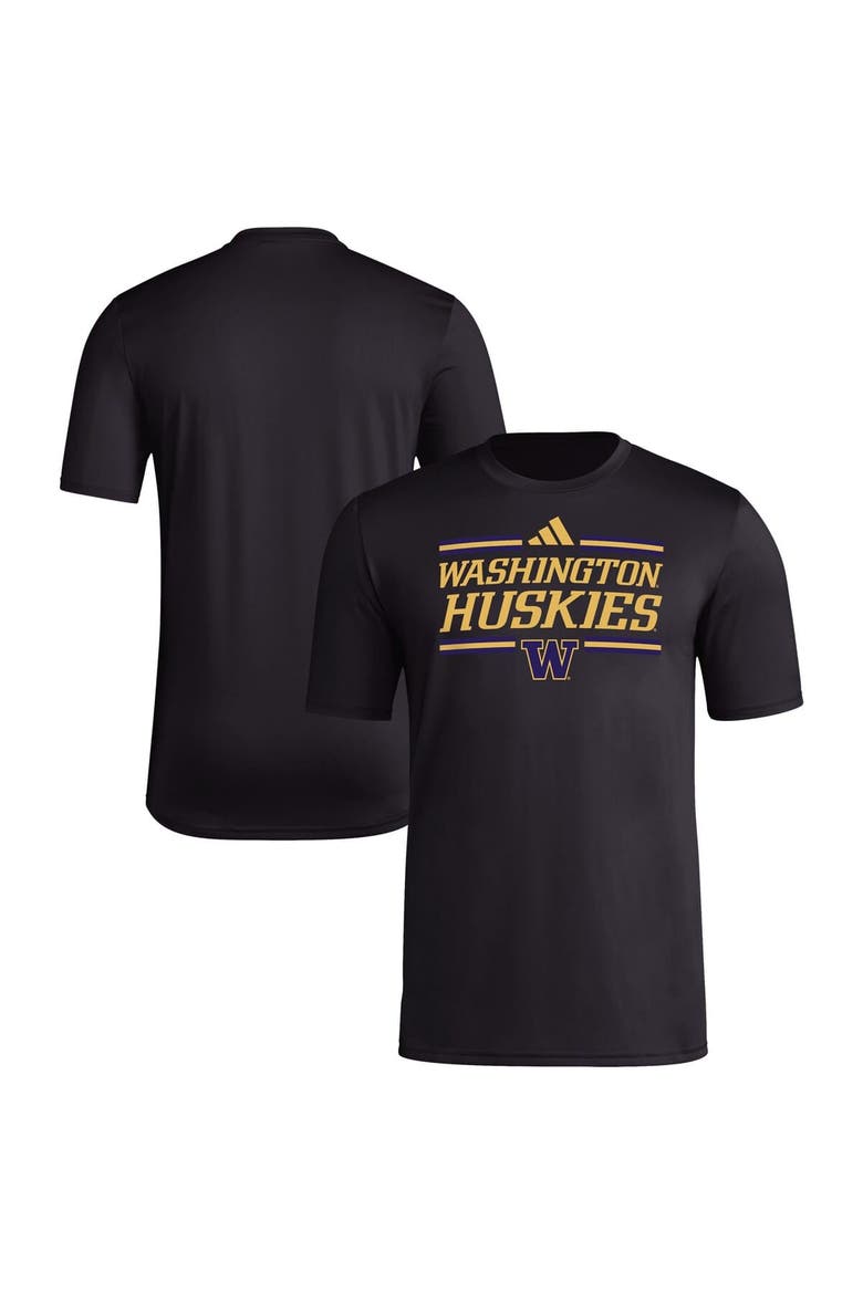 Men's adidas Black Washington Huskies Strategy Pre-Game T-Shirt, Alternate, color, Black