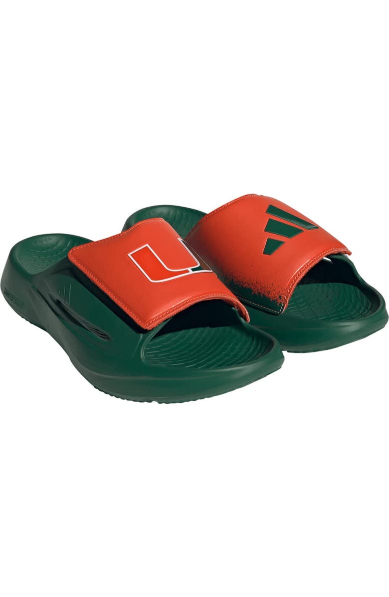 adidas Unisex adidas Green Miami Hurricanes Lightblaze Slide Sandals, Main, color, Green