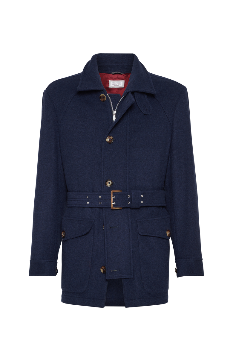 Brunello Cucinelli Belted safari jacket, Main, color, Blue