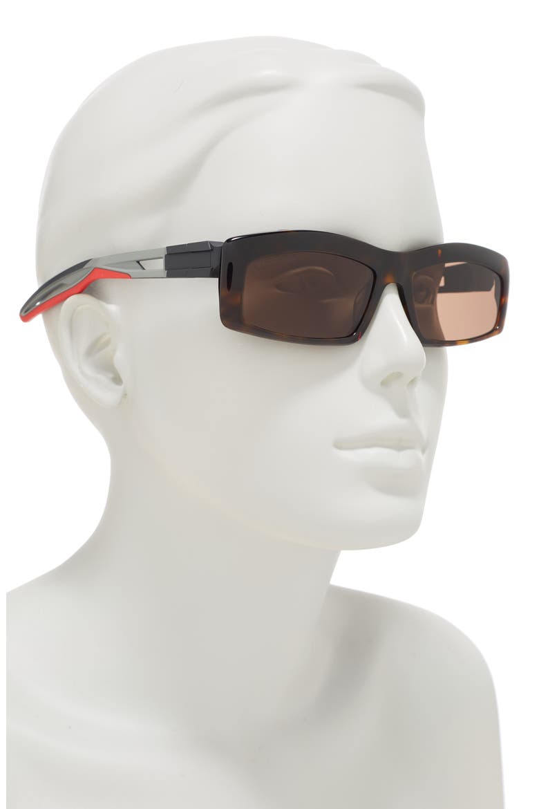 57mm Rectangle Sunglasses, Alternate, color, HAVANA GREY BROWN